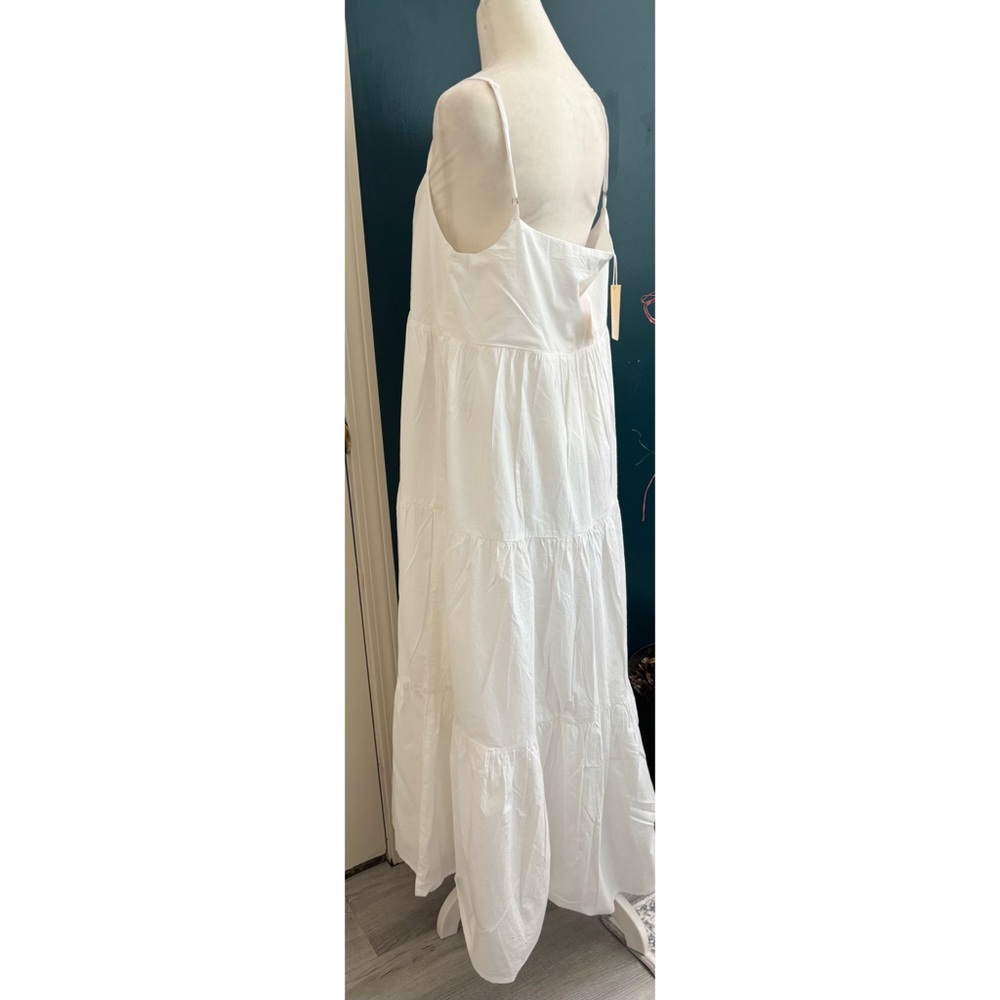 Charlie Holiday Boho Maxi Dress White Flowy Ruffle Tiered Summer NWT-Size 8 - Picture 5 of 12